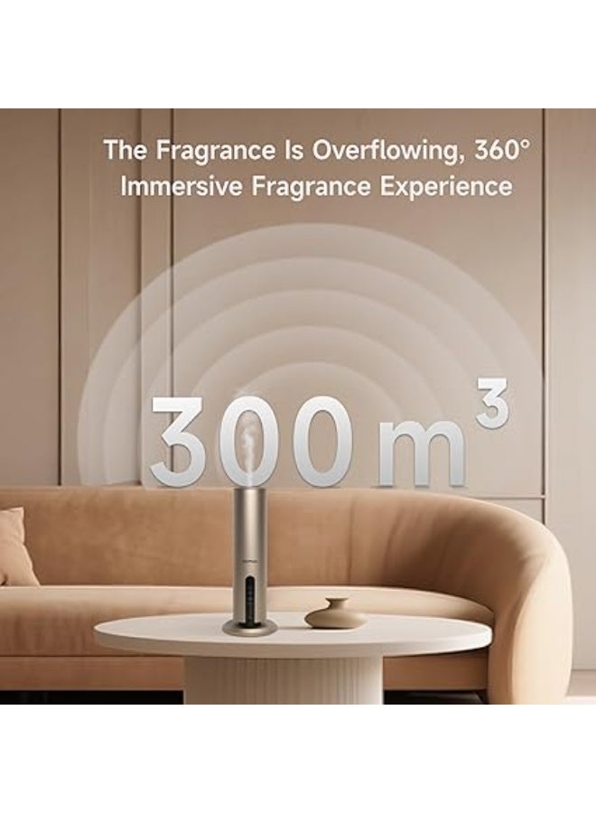 BOMIDI 120mL Essential Oil Diffuser with Bluetooth, Two-Fluid Atomization Technology, 300m³ Coverage, Smart Touch Control, Aluminum Alloy for Home/Office/Spa/Hotel -Golden - Image 5